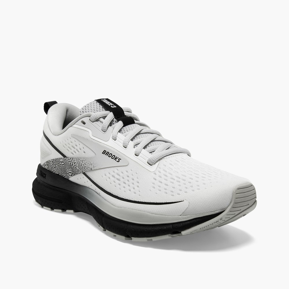 Chaussures Running Route Brooks Trace 3 Blanche Noir Femme | UCI-0831575